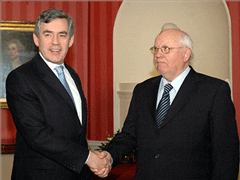Gordon Brown and Mikhail Gorbachev
