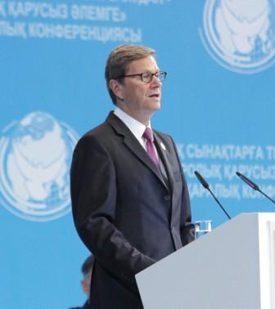 German Foreign Minister Guido Westerwelle speaking at the parliamentary assembly