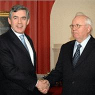 PM Gordon Brown and President Gorbachev Discuss a Wide Range of Issues